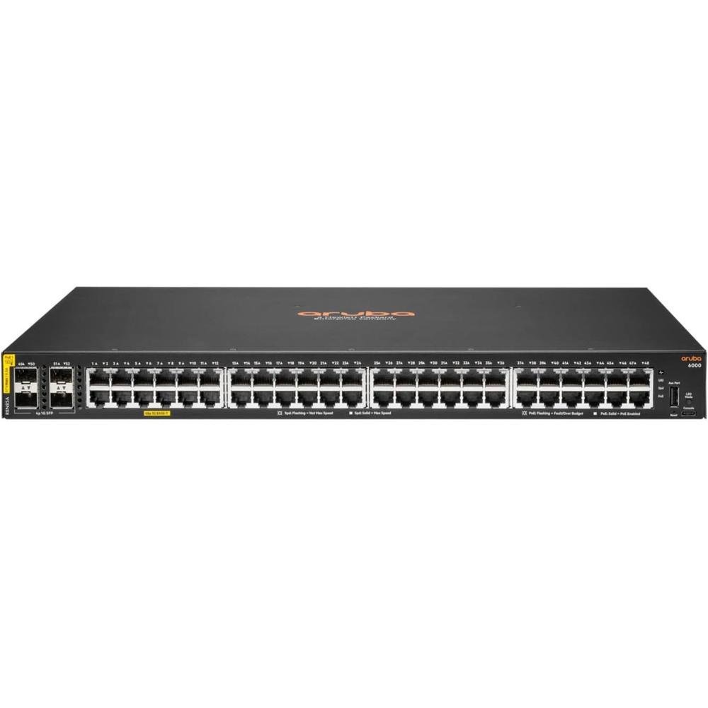 Switch Hpe Aruba 6000, 48 Portas, CL4 4sfp - R8n85a I