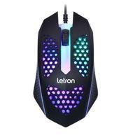 Mouse Letron USB, Gamer Led, RGB, 3 Botoes 1000 Dpi, Preto