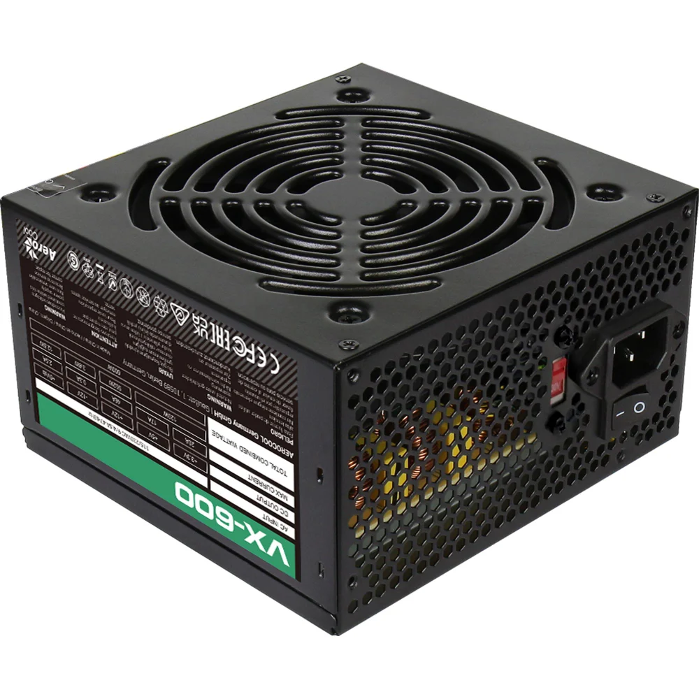 Fonte Gamer Aerocool, 600w, Vx-600, Bivolt, Atx, Sem Cabo