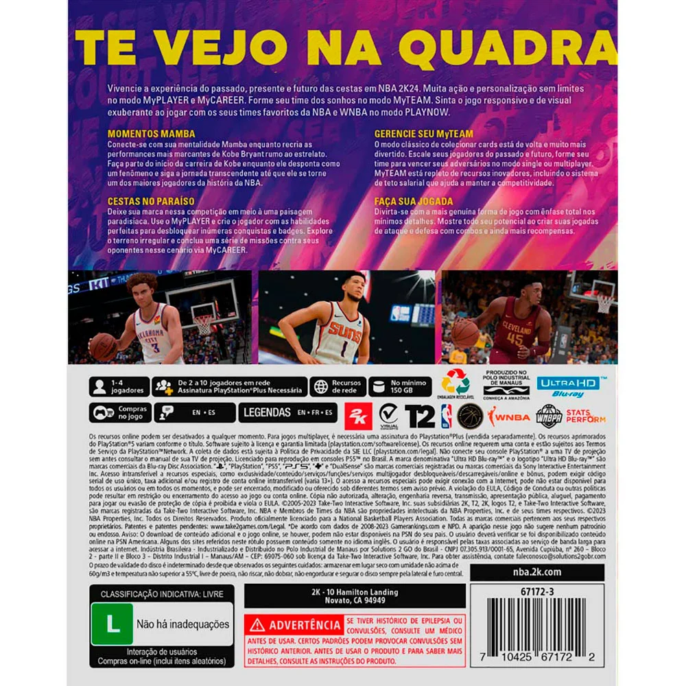 Jogo Sony NBA 2024, Ps5 - Tt000253ps5 Jogo Sony NBA 2024, Ps5 - Tt000253ps5
