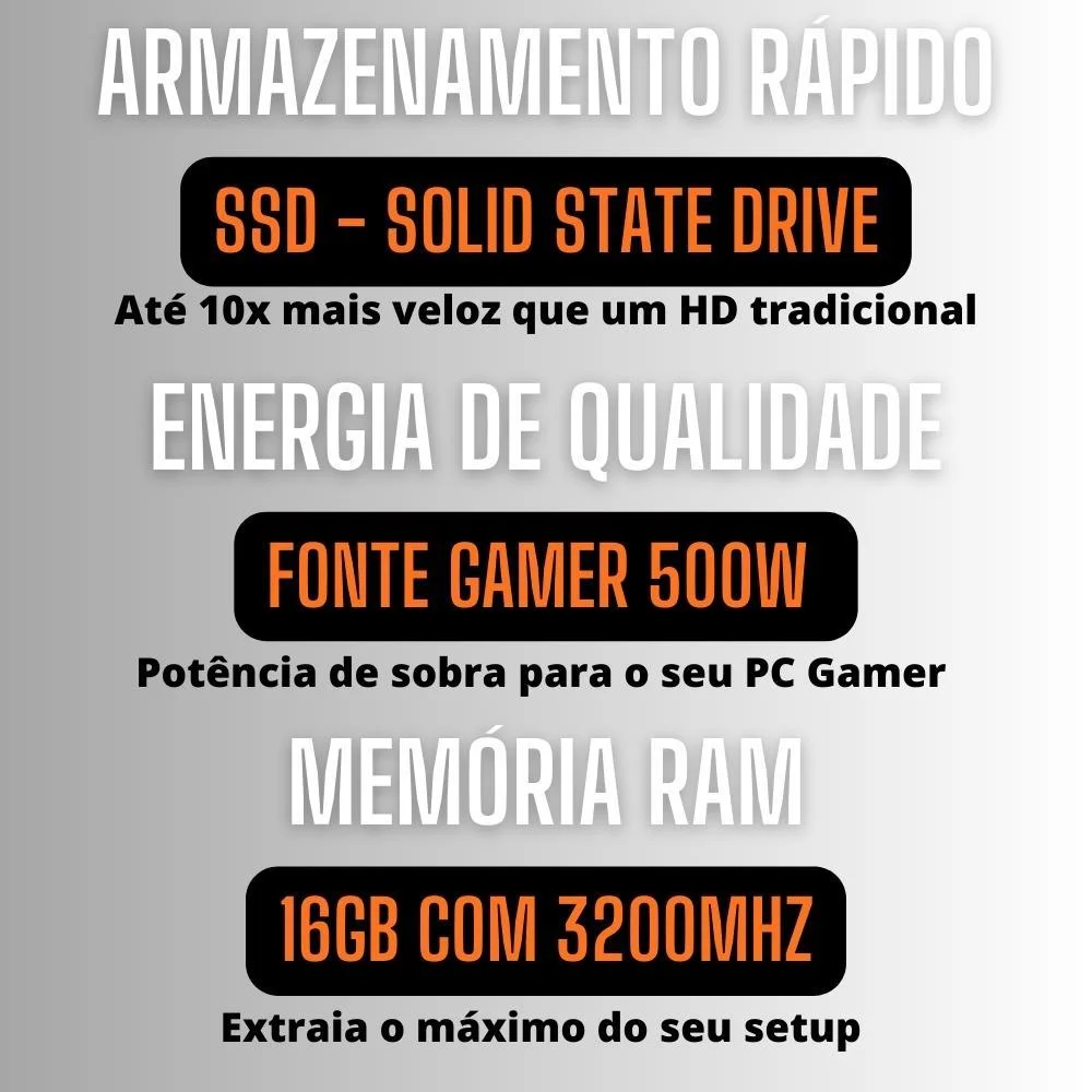 Pc Gamer Amd Ryzen 5 5600GT, 16gb Ddr4  SSD 256gb, Fonte 500w, Radeon Vega 7 3green Force - 3f-001 em Campinas - foto 4