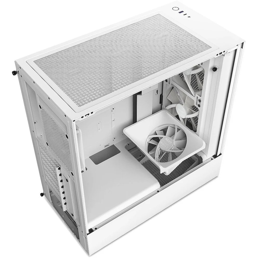 Gabinete Nzxt H5 Flow RGB, Branco, Mid-tower, Lateral Em Vidro