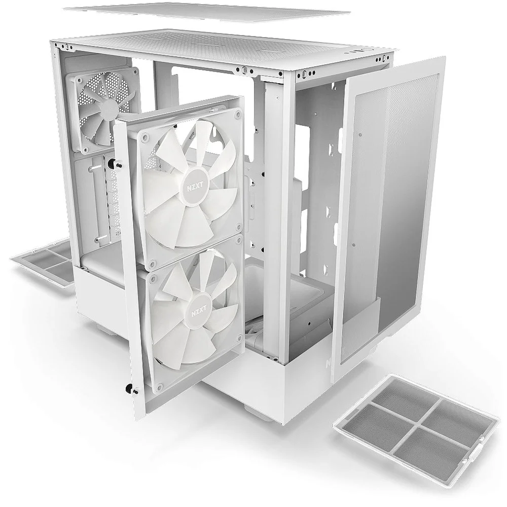 Gabinete Nzxt H5 Flow RGB, Branco, Mid-tower, Lateral Em Vidro