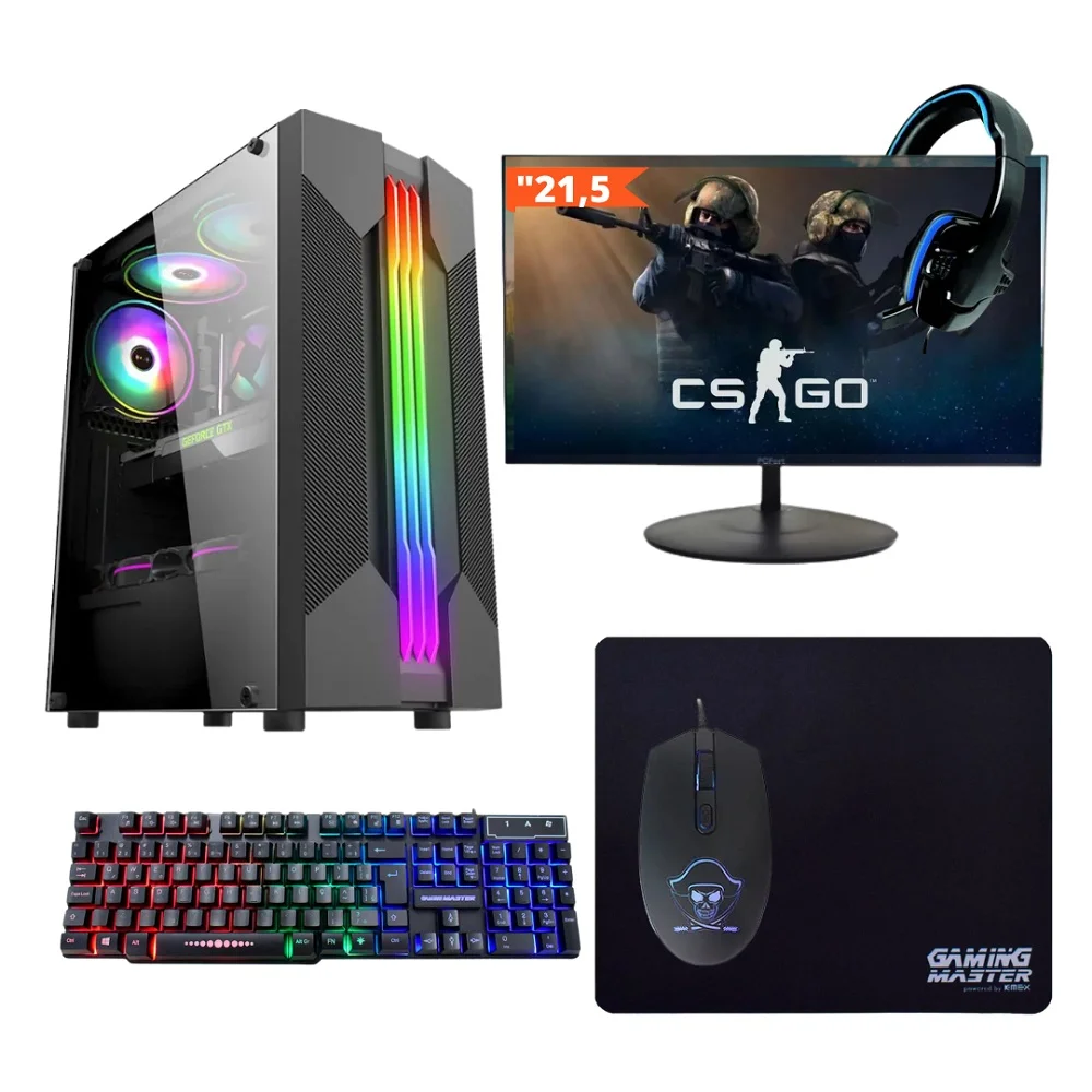 PC  Gamer Balão.info Intel Core I5, SSD 240 GB, 8GB Windows 10 Pro Trial, Teclado/mouse,  Mouse Pad,  Headset,  Monitor 19 Polegadas