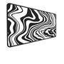 Mouse Pad Gamer Speed, Extra Grande, Desk Pad Profissional Premium, Com Borda Costurada 60x30, Abstrato,Preto E Branco