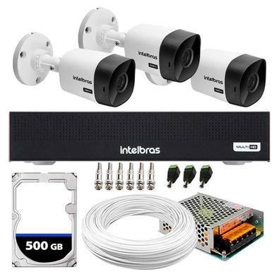 Kit 3 Câmeras Segurança Intelbras VHC 1120B KaBuM