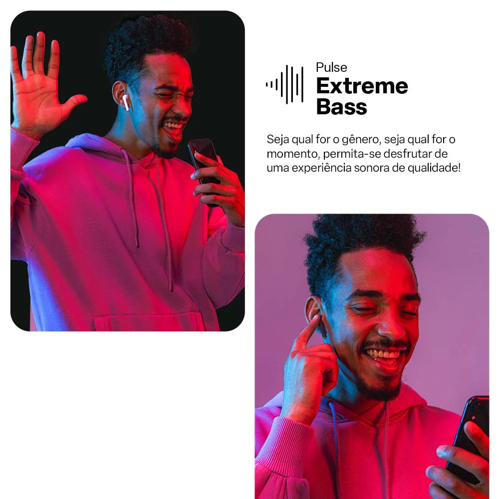 Fone Multi Intra, Bluetooth Tws Airbud, Start Ph419, Branco