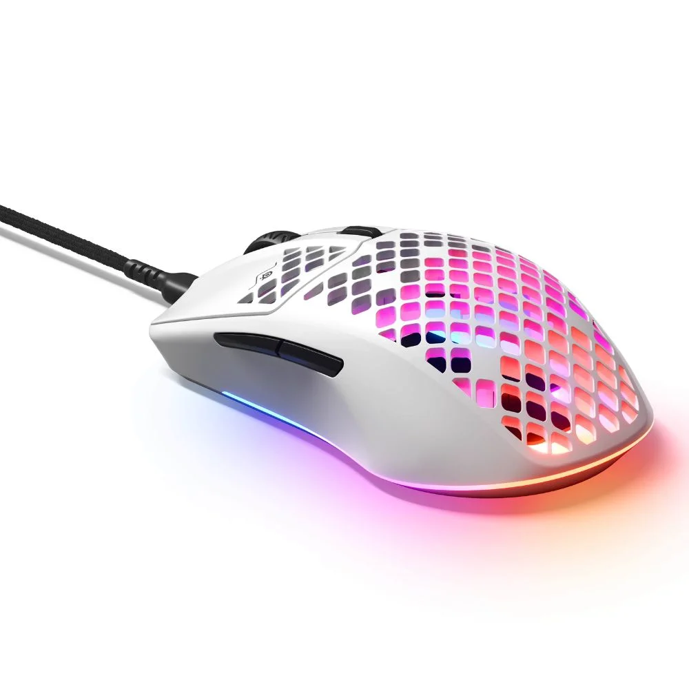 SteelSeries Aerox 3 Snow Wired Gaming Mouse SS-62603 Side View
