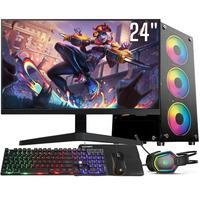 PC Gamer Completo Intel Core I5, 16GB RAM, SSD 256GB, Windows 10, Kit Gamer Com Monitor 24 Polegadas