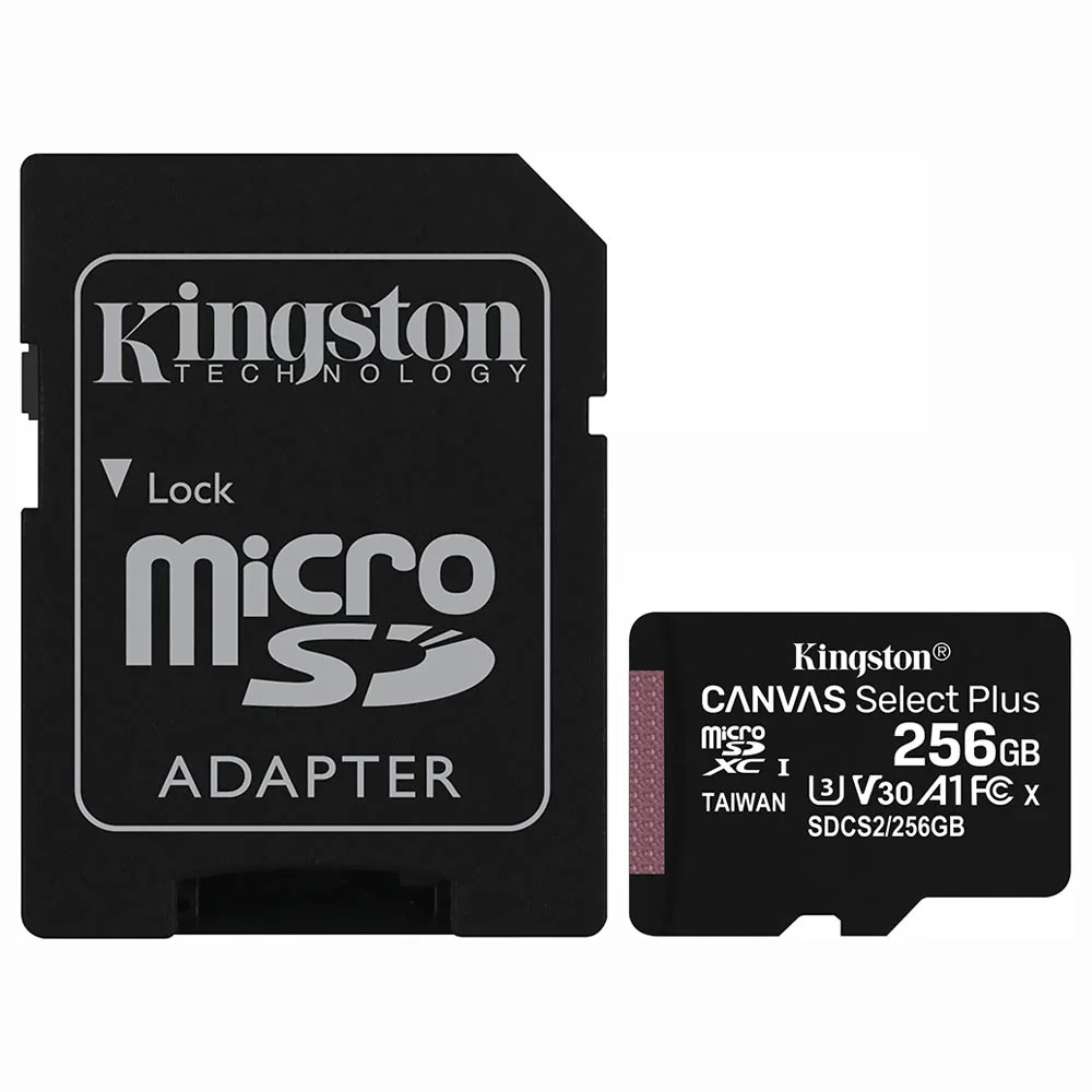 Cartão De Memória Micro Sd Kingston 256GB, Canvas Select Plus