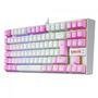 Teclado Mecanico Gamer Kumara RGB Switch Blue Redragon, Branco E Rosa -  K552wp-rGB