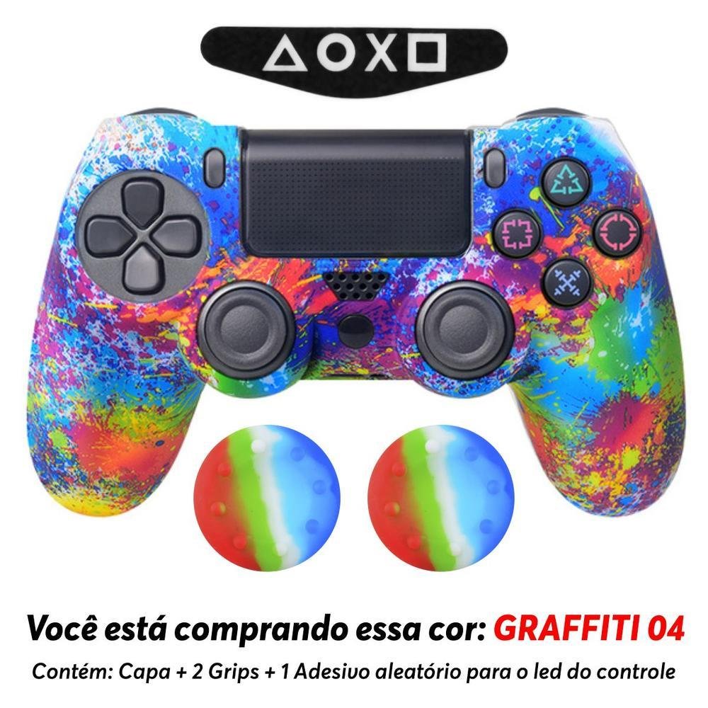 Capa Capinha Case Skin Para Controle De Ps4 Playstation 4 Cor: Graffiti 04 Capa Capinha Case Skin Para Controle De Ps4 Playstation 4 Cor: Graffiti 04
