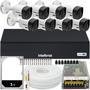 Kit Cftv Monitoramento, 8 Cameras Intelbras 1120b, Dvr 1008 1t