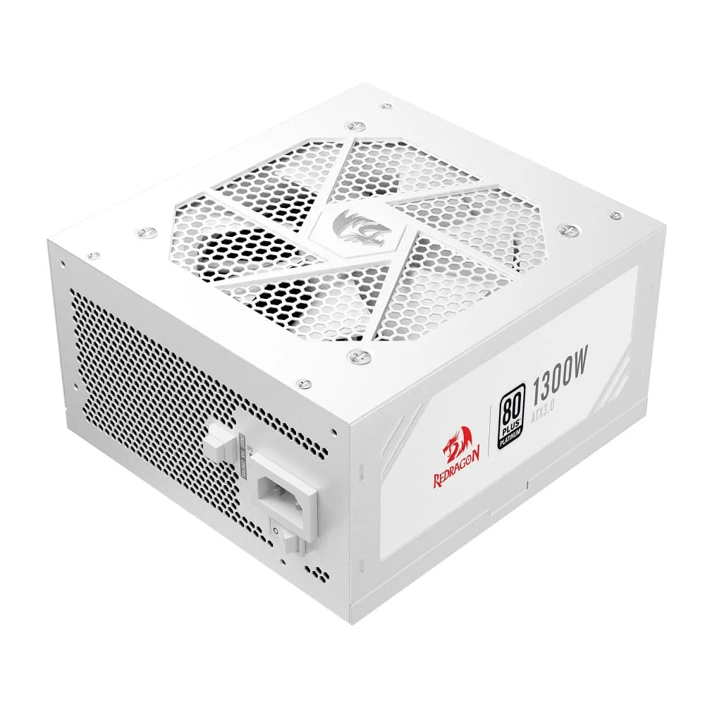 Fonte Redragon Gc-ps018w, ATX, 1300w, 80 Plus, Platinum, Branco, FULL Modular Fonte Redragon Gc-ps018w, ATX, 1300w, 80 Plus, Platinum, Branco, FULL Modular