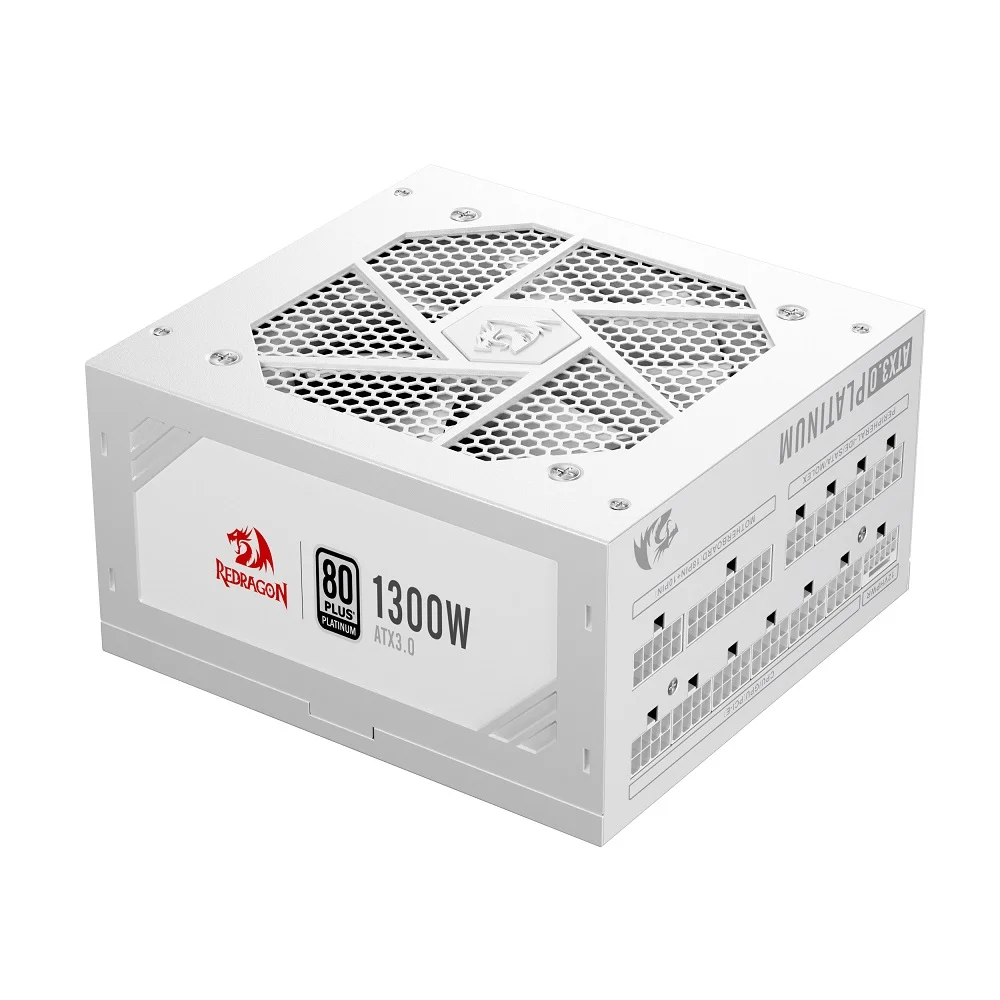 Fonte Redragon Gc-ps018w, ATX, 1300w, 80 Plus, Platinum, Branco, FULL Modular Fonte Redragon Gc-ps018w, ATX, 1300w, 80 Plus, Platinum, Branco, FULL Modular