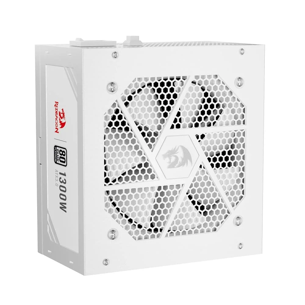 Fonte Redragon Gc-ps018w, ATX, 1300w, 80 Plus, Platinum, Branco, FULL Modular Fonte Redragon Gc-ps018w, ATX, 1300w, 80 Plus, Platinum, Branco, FULL Modular