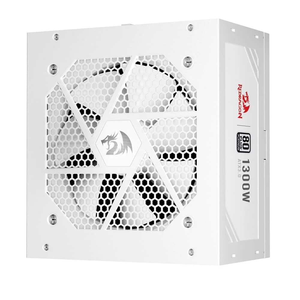 Fonte Redragon Gc-ps018w, ATX, 1300w, 80 Plus, Platinum, Branco, FULL Modular Fonte Redragon Gc-ps018w, ATX, 1300w, 80 Plus, Platinum, Branco, FULL Modular