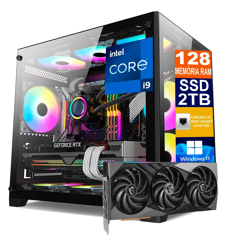 PC Gamer Intel I9 14900kf 128GB KaBuM