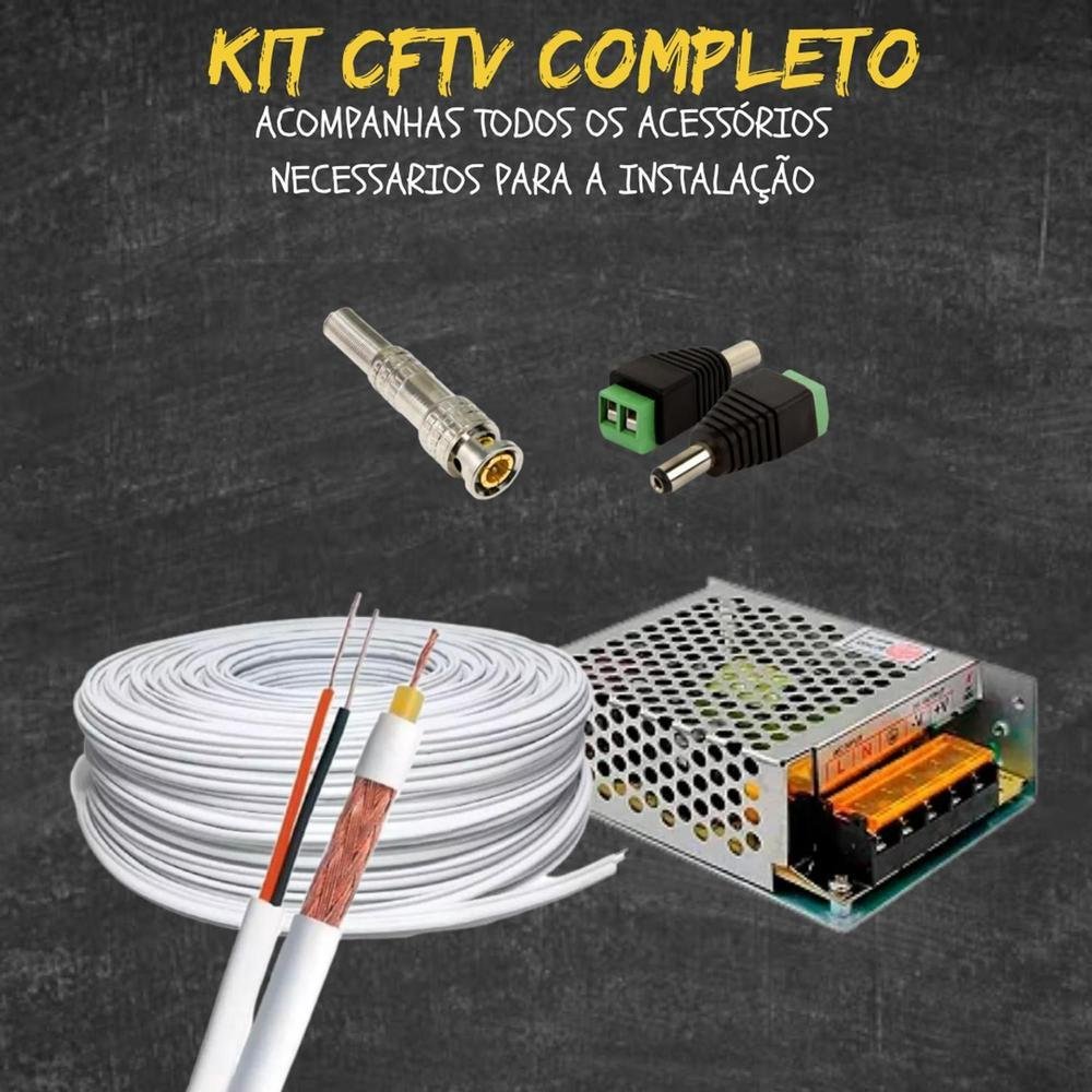 Kit Intelbras 4 Câmeras 1220b Full HD + 2 Câmeras 1220 Full Color + DVR 3008-c Canais 4TB