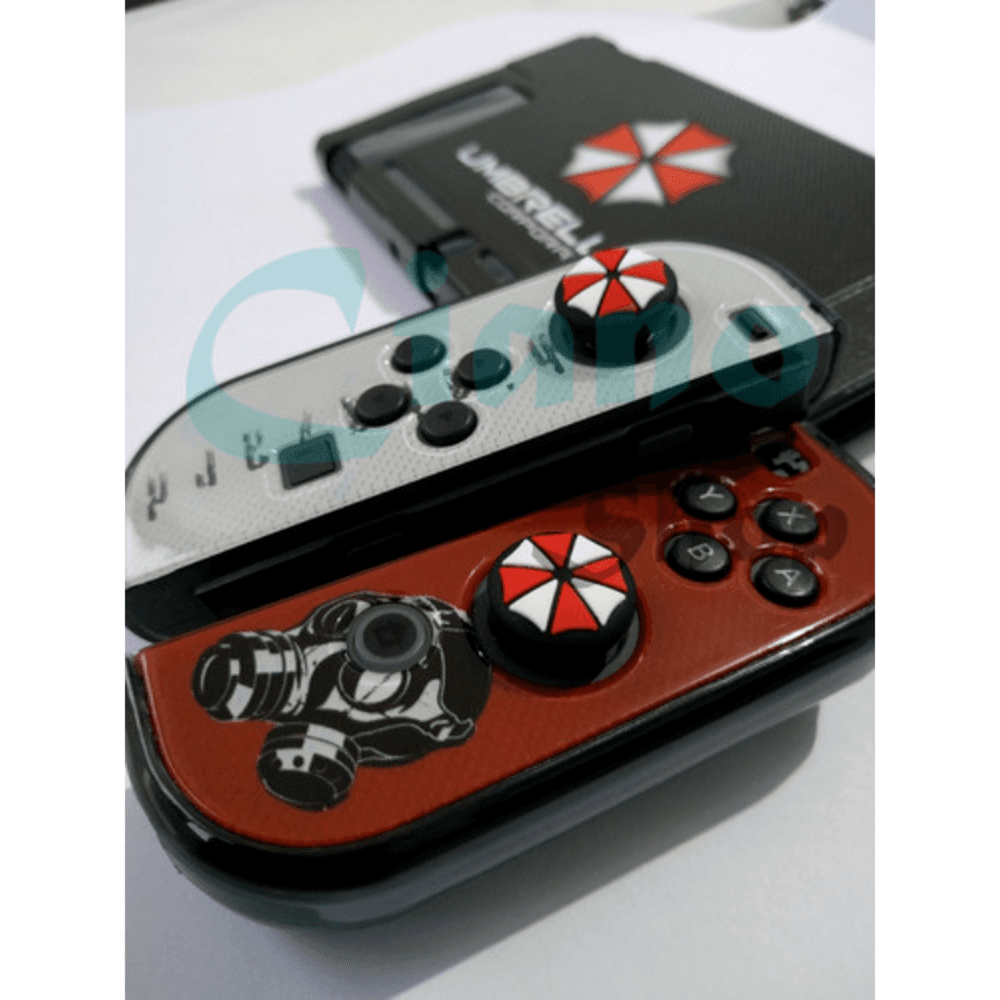 Grip De Silicone Analógico Radalishop, Borrachinha, Resident Evil Umbrella, Para Nintendo Switch Joycon