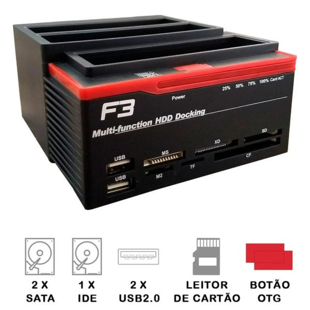 Dock Station Para 2 Hds Sata 1 Hd Ide KaBuM