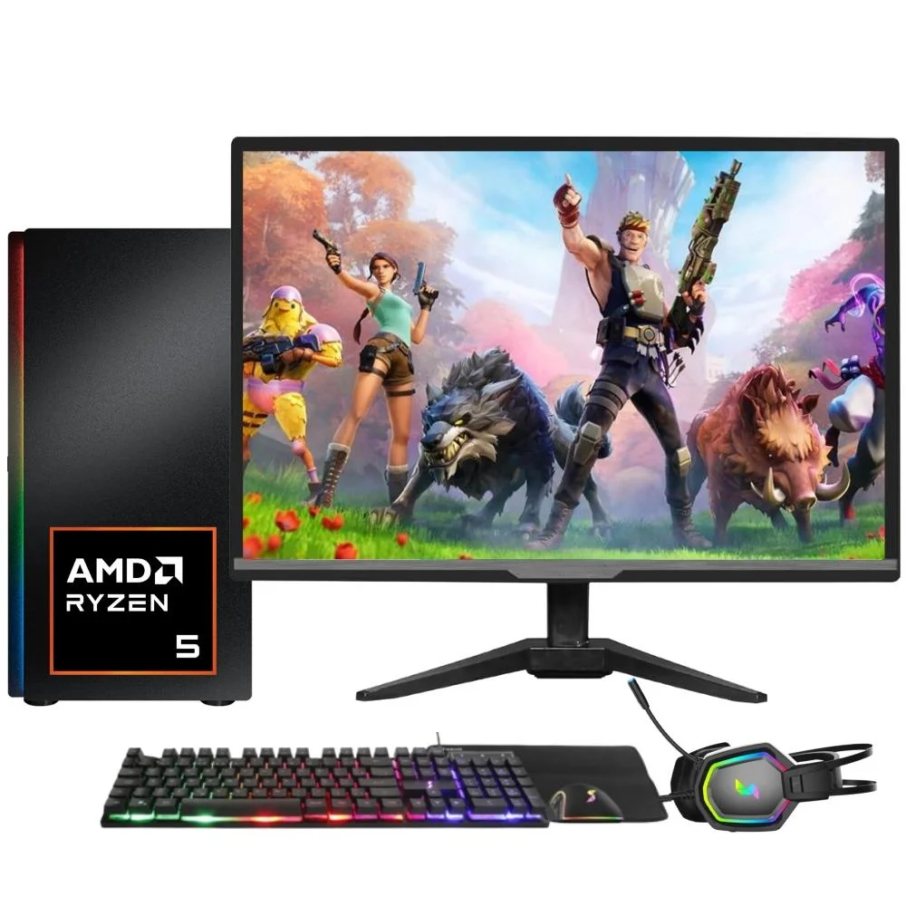 "PC Gamer Completo Skill RGB AMD Ryzen 5 5600G,Gráficos Radeon VEGA 7, Monitor LED 20"",Kit Gamer, 16GB DDR4, SSD 512GB, Fonte 500W SGX-0064A"