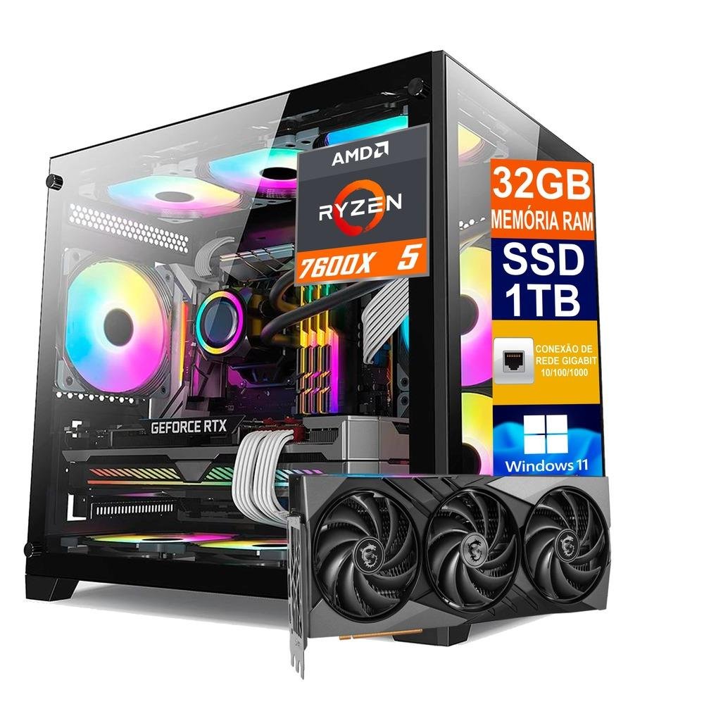PC Gamer AMD Ryzen 5 7600x 32GB Memória RAM KaBuM