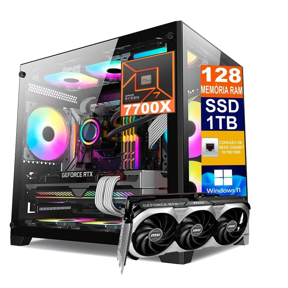 PC Gamer AMD Ryzen 7 7700x 128GB Memória RAM