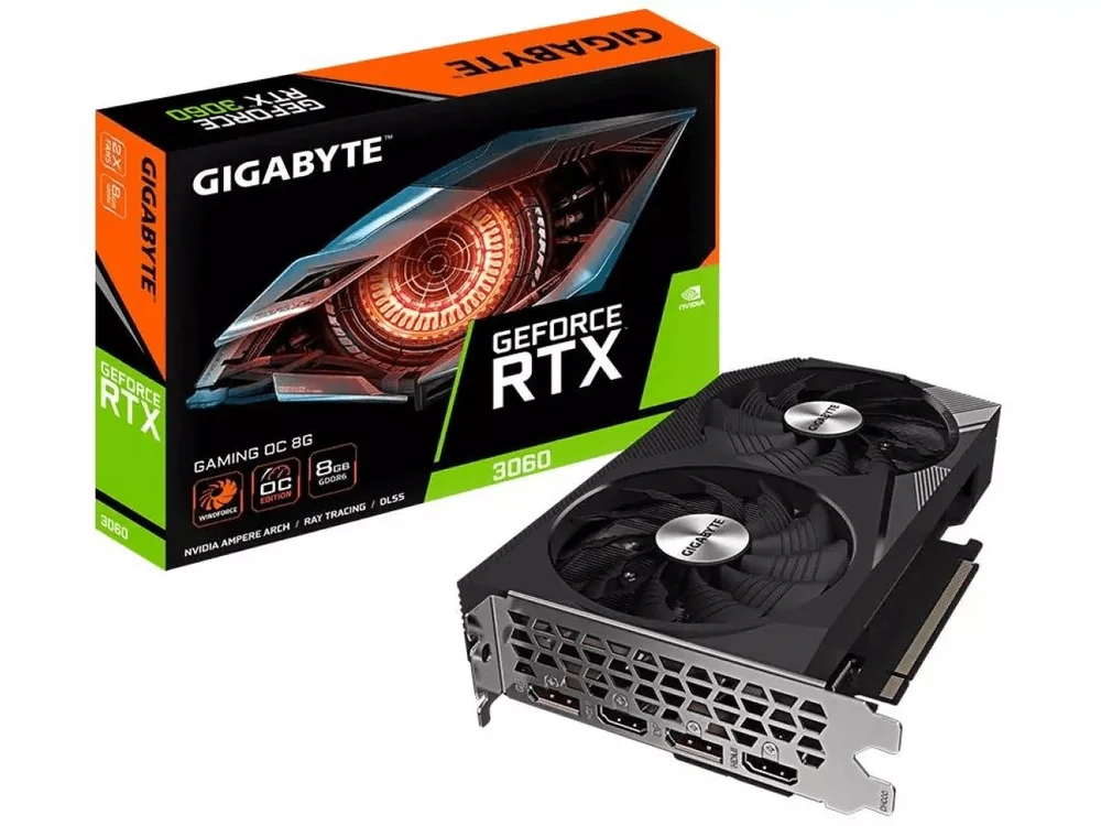 Placa De Vídeo RTX 3060 Gigabyte Gaming Oc, 8GB, GDDR6, 128bits Placa De Vídeo RTX 3060 Gigabyte Gaming Oc, 8GB, GDDR6, 128bits
