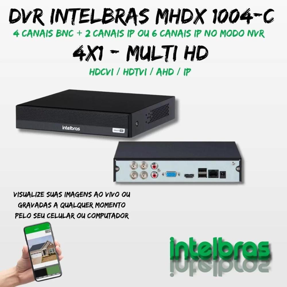 Kit 2 Cameras Segurança Intelbras Full Color Vhd 1120b Dvr 4ch Full C/ Hd 500gb