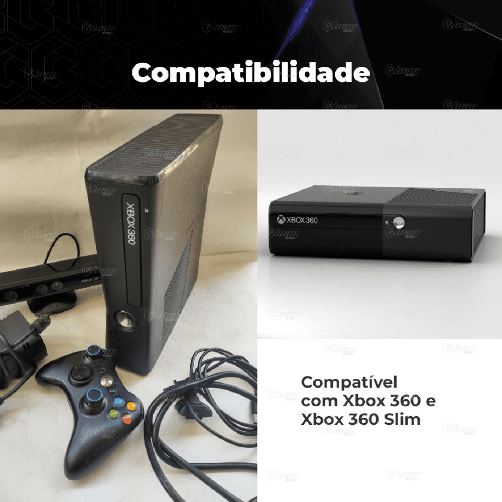 Kit 2 Baterias Recarregáveis Para Controle Joystick Sem Fio XBOX 360 + Cabo Usb Carregador Incluso Kit 2 Baterias Recarregáveis Para Controle Joystick Sem Fio XBOX 360 + Cabo Usb Carregador Incluso