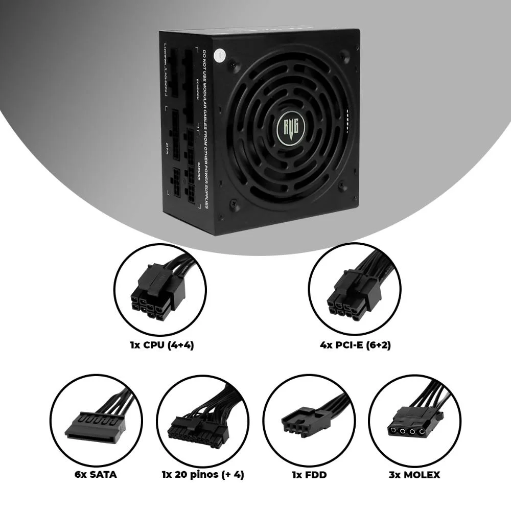 Fonte Alimentação Atx 750w 80 Plus Gold Modular Power Supply Fonte Alimentação Atx 750w 80 Plus Gold Modular Power Supply