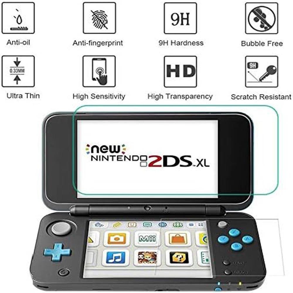 Kit 2 Peliculas De Vidro Protetora 9h Para Console Nintendo New 2ds Xl E Ll Para Tela Superior Inferior Kit 2 Peliculas De Vidro Protetora 9h Para Console Nintendo New 2ds Xl E Ll Para Tela Superior Inferior
