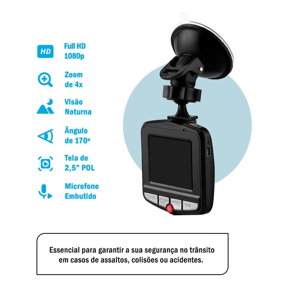 Lotus Lt-a100 Camera Automotiva Frontal Noturna Full Hd Tela Lcd