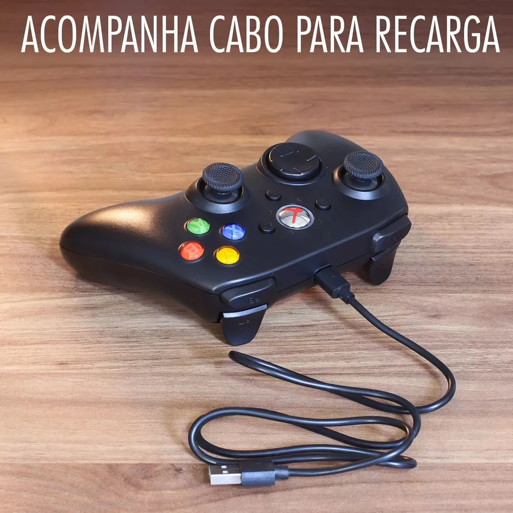 Controle Sem Fio Para XBOX 360 E Computador Recarregável Knup Controle Sem Fio Para XBOX 360 E Computador Recarregável Knup