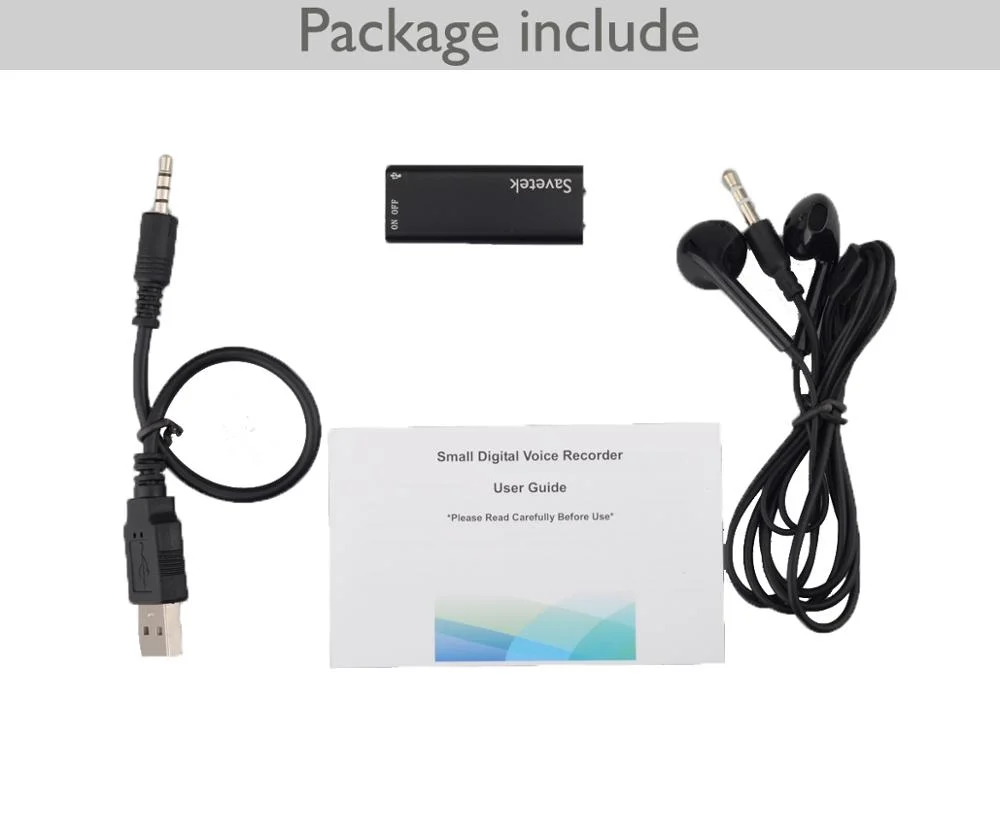Mini Gravador Ativado por voz Super Pequeno 16 Gb Savetek