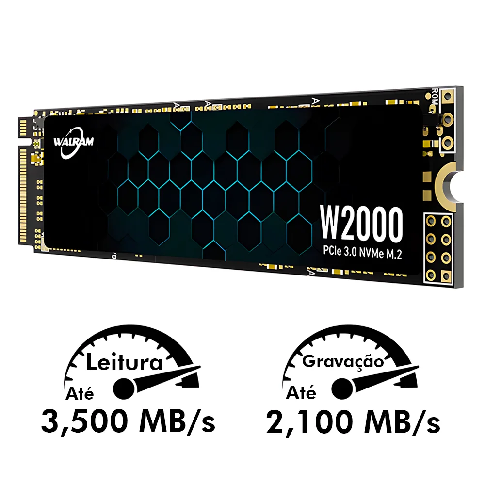 SSD M.2 Nvme PCie 3.0 Walram 128GB - Leitura 2600mb/s e Escrita 1900mb/s SSD M.2 Nvme PCie 3.0 Walram 128GB - Leitura 2600mb/s e Escrita 1900mb/s