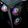 Gabinete Gamer Alligator Shop Yacare RGB Mid Tower Lateral Em Vidro Com 3 Fans Preto Alsgb-ycr-RGB