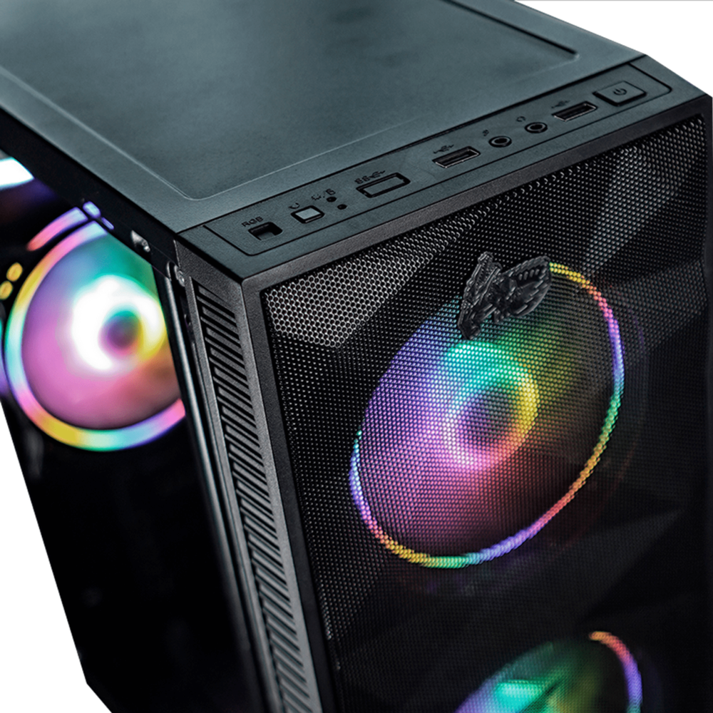 Gabinete Gamer Alligator Shop Yacare RGB Mid Tower Lateral Em Vidro Com 3 Fans Preto Alsgb-ycr-RGB Gabinete Gamer Alligator Shop Yacare RGB Mid Tower Lateral Em Vidro Com 3 Fans Preto Alsgb-ycr-RGB