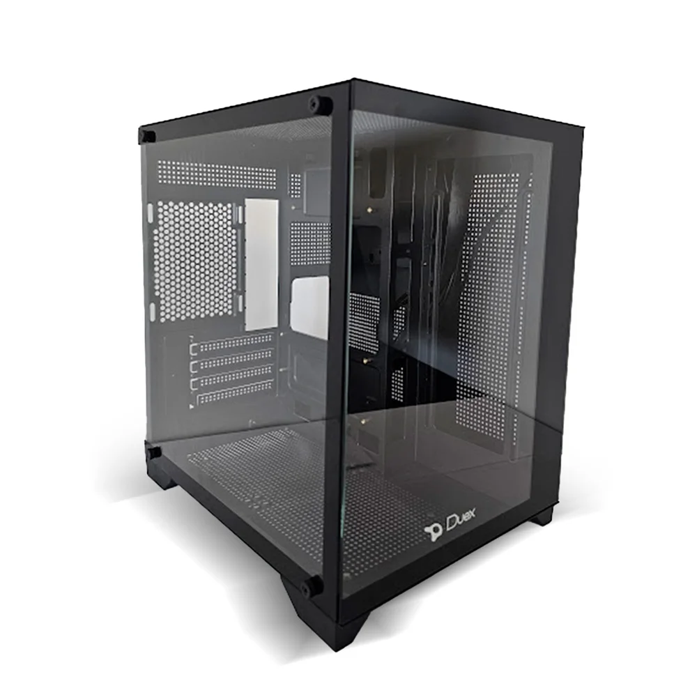 Gabinete Gamer Duex Aquário, Mid-Tower, Lateral e Frontal De Vidro, Preto – Dxj270-2