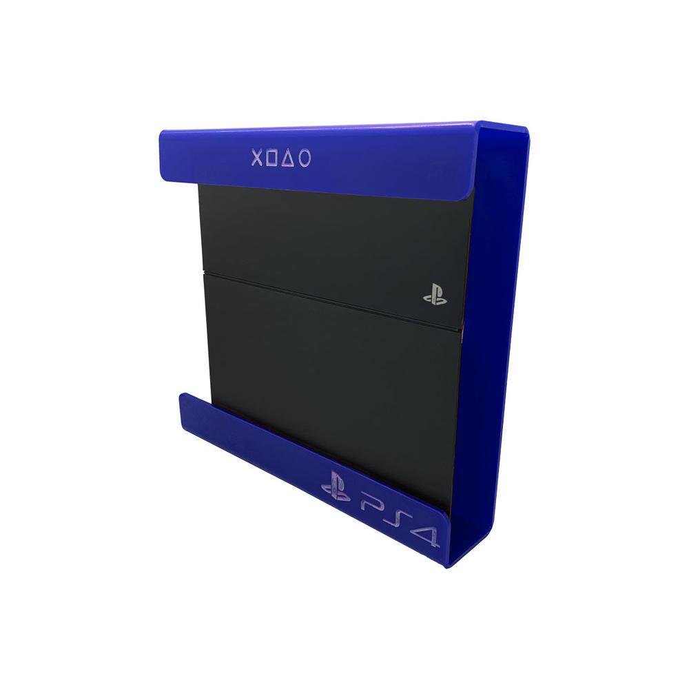 Suporte Parede Console Playstation 4 Fat - Ps4 Fat - Material Acrílico Azul Suporte Parede Console Playstation 4 Fat - Ps4 Fat - Material Acrílico Azul
