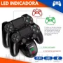 Base Dock Carregador De Controle Ps4 Horizontal Carga Rápida