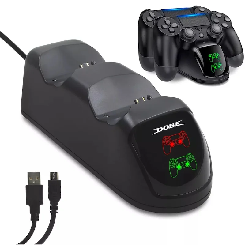 Base Dock Carregador De Controle Ps4 Horizontal Carga Rápida Base Dock Carregador De Controle Ps4 Horizontal Carga Rápida