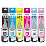 Cartucho De Tinta Epson T673 Kit 6 Cores Preto, Magenta, Ciano, Amarelo, Magenta Claro, Ciano Claro | L800 L810 L805