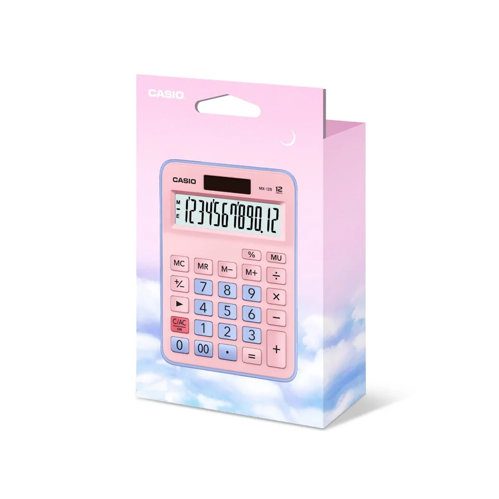 Calculadora De Mesa 12 Dígitos Rosa E Azul - Mx-12b-pklb