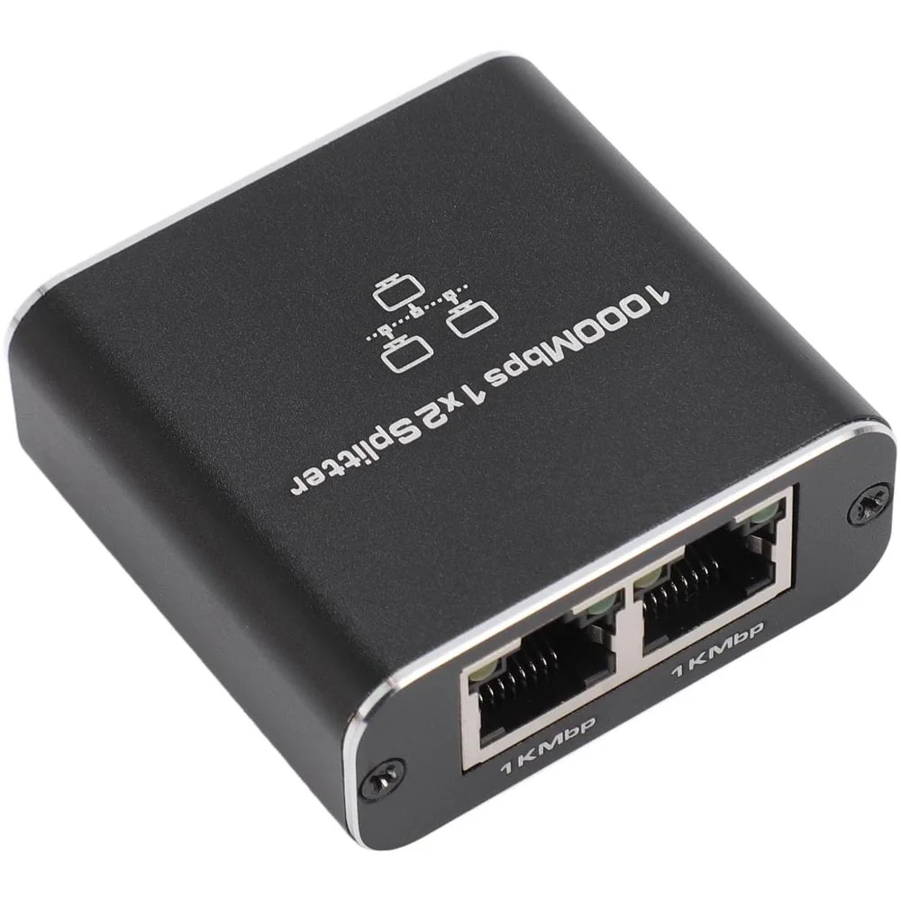 Divisor Ethernet, Divisor Ethernet Gigabit Rj45 1 A 2, Conector De Extensão De Rede De 1000 Mbps Divisor Ethernet, Divisor Ethernet Gigabit Rj45 1 A 2, Conector De Extensão De Rede De 1000 Mbps