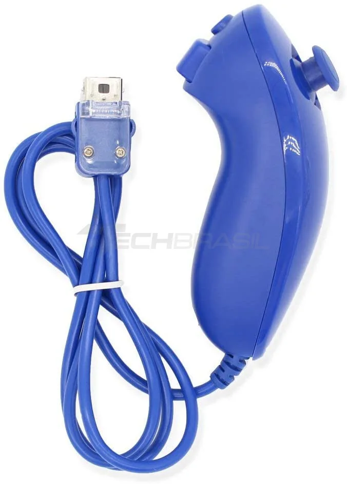 Controle Nunchuk Para Nintendo Wii E Nintendo Wii U Azul Escuro Controle Nunchuk Para Nintendo Wii E Nintendo Wii U Azul Escuro