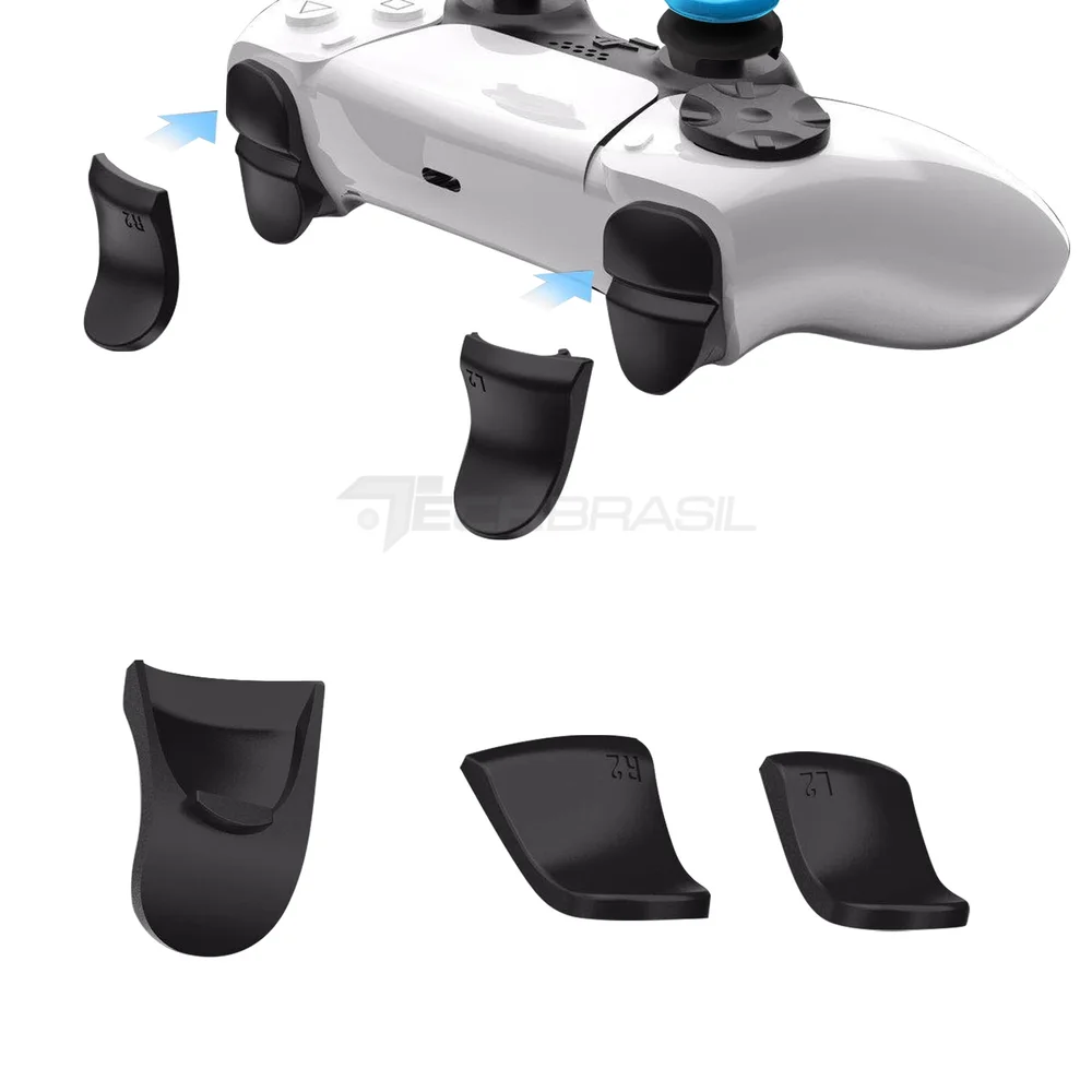 Protetor Botão Extensor Gatilho L2 R2 Controle Playstation 5 Preto Protetor Botão Extensor Gatilho L2 R2 Controle Playstation 5 Preto