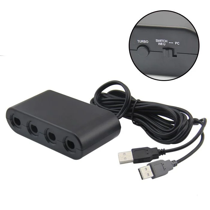 Adaptador De Controle Gamecube Para Nintendo Wii U, Switch E Computador - 4 Portas Adaptador De Controle Gamecube Para Nintendo Wii U, Switch E Computador - 4 Portas