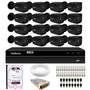 Kit 16 Câmeras Tudo Forte Bullet TF 2020 B Black Full HD 1080p Lente 2.8mm Visão Noturna 20M IP66 + DVR Intelbras MHDX 1316 16 Canais + HD 1TB Purple